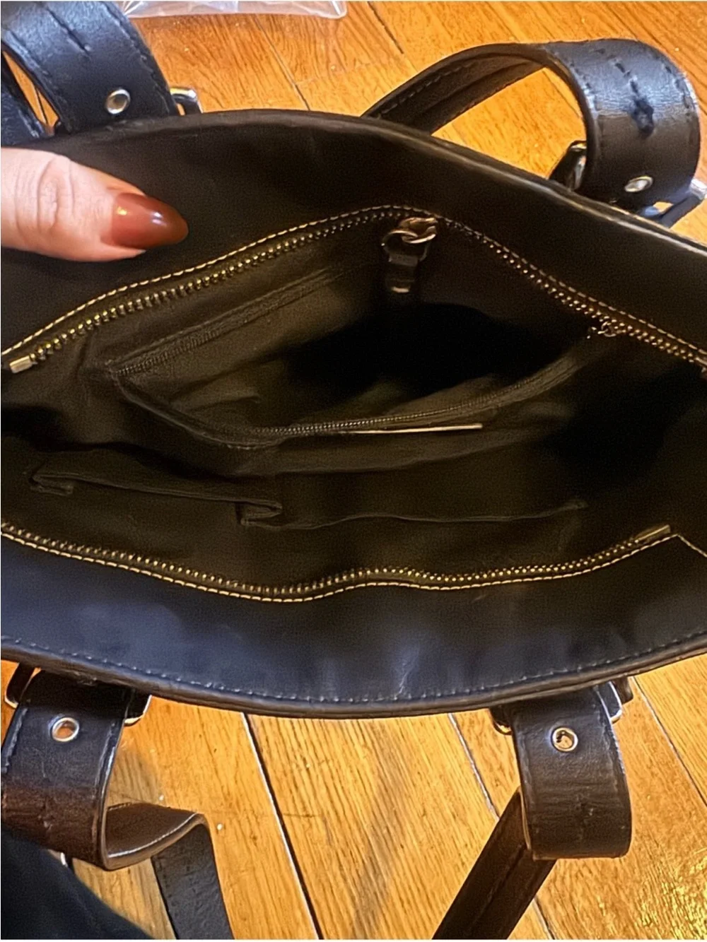 Vintage Black Hampton Leather Coach Shoulder Bag Purse: 12607